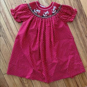 EUC Rosalina Smocked Santa dress
